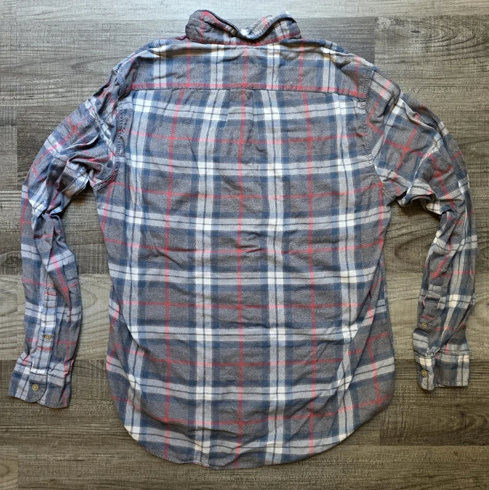 J. Crew Gray and Red Plaid Casual Shirt